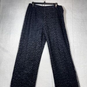 Vintage Trouser Pants Womens Size 14 Black Lace overlay Goth Whimsigoth Witchy